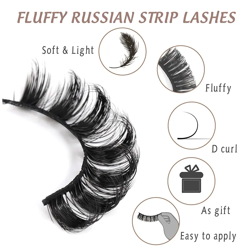 Soft and Light Weight 3D Eyelashes With Flexible Band